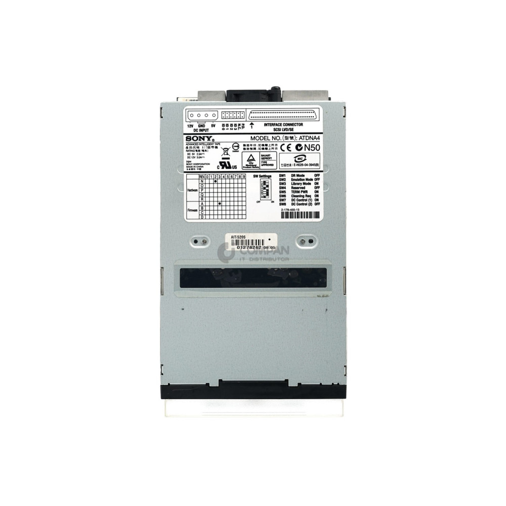 AITI520S SONY AIT4 INTERNAL TAPE DRIVE CONNECTROR SCSI LVD SE 200GB 520GB